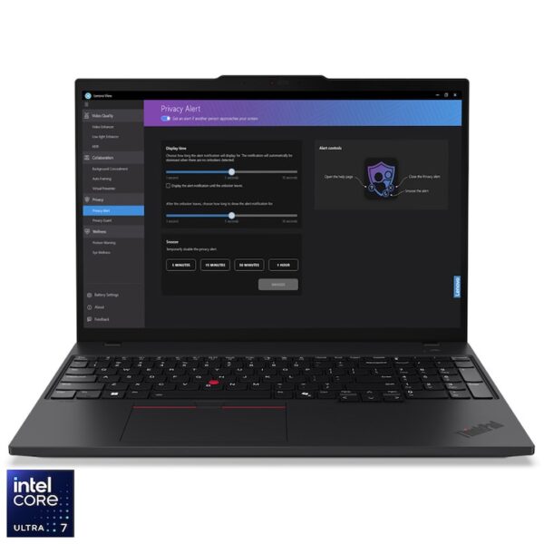 Reducere  Laptop Lenovo ThinkPad T16 Gen 3 cu procesor Intel® Core™ Ultra 7 155U pana la 4.8GHz, 16″ WUXGA, IPS, 64GB DDR5, 1TB SSD, Intel® Graphics, Windows 11 Pro, Black, 3Y Premier Support