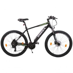 Reducere  Bicicleta electrica Omega Liohult 29 inch, cadru aluminiu, baterie 36V/12.8Ah Lithium-Ion, display, motor Bafang, pana la 25km/h, frana hidraulica pe disc, negru/verde/alb