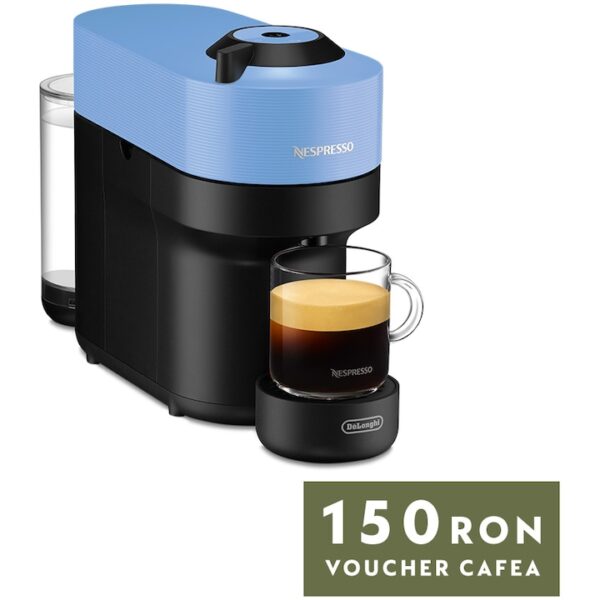 Reducere  Espressor Nespresso by De’Longhi Vertuo Pop ENV90.A, 1260W, Extractie prin centrifuzie, Conectare telefon, 0.6L, Albastru