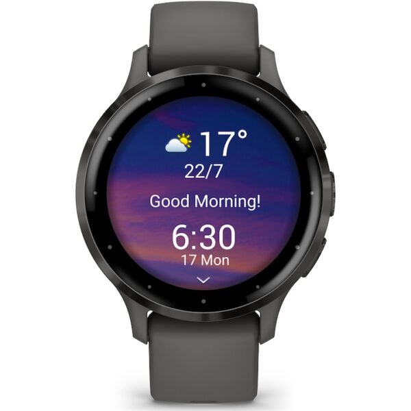 Reducere  Smartwatch Garmin Venu 3S, GPS, Wi-Fi, curea silicon, Black Sesame/Slate