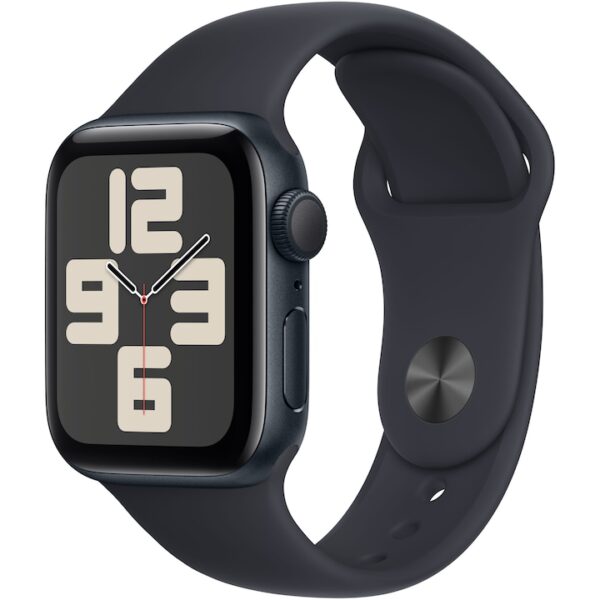 Reducere  Apple Watch SE (2023), GPS, Carcasa Midnight Aluminium 40mm, Midnight Sport Band – M/L