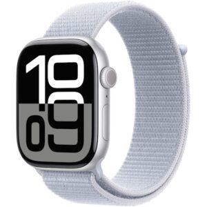 Reducere  Apple Watch 10 GPS, Carcasa Silver Aluminium Case 46mm, Blue Cloud Sport Loop