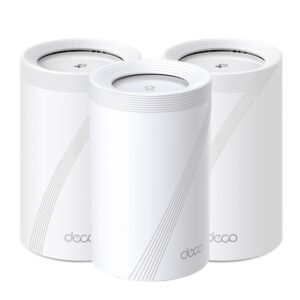 Reducere  Sistem Mesh Wi-Fi TP-Link Deco BE65(3-pack), BE9300, Tri-Band, Wi-Fi 7, MLO, HomeShield, 4 porturi 2.5G, cu acoperire pentru intreaga casa