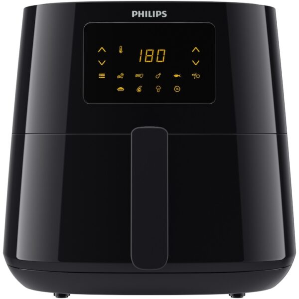 Reducere  Friteuza cu aer cald Philips Airfryer Essential Collection HD9270/90, capacitate 6.2 L, afisaj digital, 7 setari presetate, Dimensiune XL, display digital, Tehnologie Rapid Air, functie de mentinere la cald, curatare usoara, negru