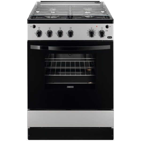 Reducere  Aragaz Zanussi ZCG612K1SA, Gaz, 4 arzatoare, Grill, Autocuratare catalitica, Aprindere electrica, 59 l, 60 cm, Argintiu