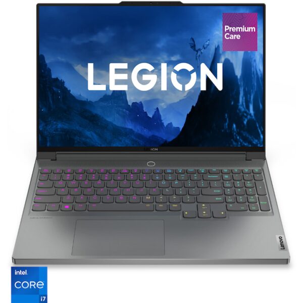 Reducere  Laptop Gaming Lenovo Legion 7 16IAX7 cu procesor Intel® Core™ i7-12800HX pana la 4.80 GHz, 16″, WQXGA, IPS, 16GB, 1TB SSD, NVIDIA GeForce RTX 3070 Ti 8GB, No OS, Storm Grey, 3y on-site Premium Care