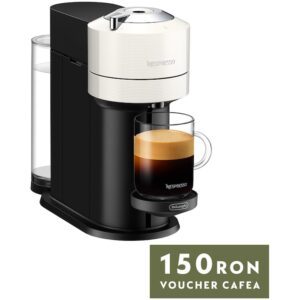 Reducere  Espressor Nespresso by De’Longhi ENV120.W Vertuo Next, 1500W, Extractie prin centrifuzie, Conectare la telefon, alb, Set capsule degustare inclus