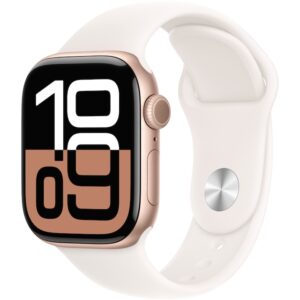 Reducere  Apple Watch 10 GPS, Carcasa Rose Gold Aluminium 42mm, Light Blush Sport Band – S/M