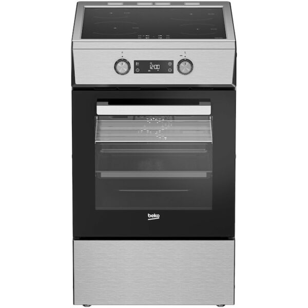 Reducere  Aragaz Beko FSM59300XDS, Electric, 4 zone de gatit, Booster, SteamShine Cleaning, Gatire asistata de abur, Timer, Clasa A, 50 cm, Inox antracit