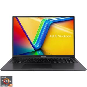 Reducere  Laptop ASUS Vivobook 16 M1605YA cu procesor AMD Ryzen™ 5 7430U pana la 4.3GHz, 16”, WUXGA, IPS, 16GB DDR4 RAM, 512GB SSD, AMD Radeon™ Graphics, No OS, Indie Black