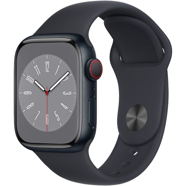 Reducere  Apple Watch 8, GPS, Cellular, Carcasa Midnight Aluminium 41mm, Midnight Sport Band