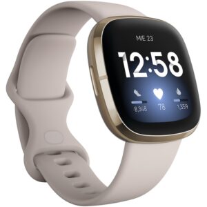 Reducere  Smartwatch Fitbit Sense, Lunar White Soft Gold