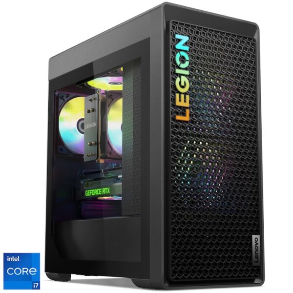 Reducere  Sistem Gaming Lenovo Legion T5 26IRB8 cu procesor Intel® Core™ i7-13700F pana la 5.10 GHz, Raptor Lake, 16GB DDR5, 1TB SSD M.2 2280 PCIe® 4.0×4 NVMe®, NVIDIA® GeForce RTX™ 4070 Ti 12GB GDDR6, No OS