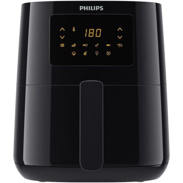 Reducere  Friteuza cu aer cald Philips Airfryer Essential Collection HD9252/90 compact digital, capacitate 4.1 L, afisaj digital, 7 setari presetate (cartofi congelati, carne, peste, functie de mentinere la cald si multe altele), Curatare usoara