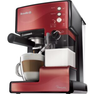 Reducere  Espressor manual Breville Prima Latte VCF046X-01, 15 bari, 1.5 l, Recipient detasabil lapte 0.3 l, Rosu inchis