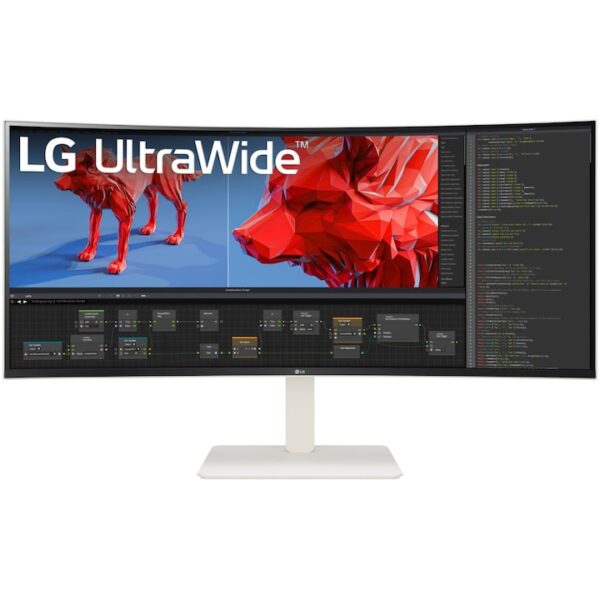 Reducere  Monitor LG Ultrawide Curbat 37.5″, IPS, 3840×2160, 1ms, 144hz, HDR 600, FreeSync Premium Pro, KVM, USB-C 90W, Pivot, HAS, Boxe 2x7W