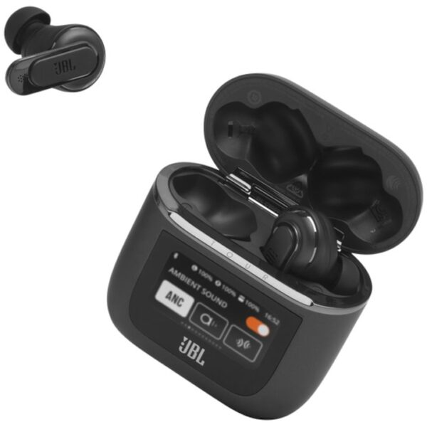 Reducere  Casti audio true wireless in-ear JBL Tour Pro 2, Smart Case, True Adaptive Noise Cancelling, Smart Ambient, Spatial Sound, Negru