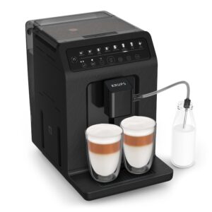 Reducere  Espressor automat Krups Evidence Eco-Design EA897B10, 1450W, 15 bari, 8 retete de bauturi, rasnita metalica cu 5 setari, 3 trepte de temperatura, functie de abur&apa fierbinte, rezervor apa detasabil de 2.3L, functie One-Touch-Cappuccino, negru