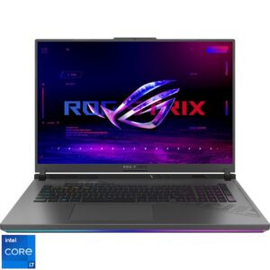 Reducere  Laptop Gaming ASUS ROG Strix G18 cu procesor Intel® Core™ i7-13650HX pana la 4.90 GHz, 18″, QHD+, IPS, 240Hz, 32GB DDR5, 1TB SSD, NVIDIA® GeForce RTX™ 4070 8GB GDDR6, No OS, Eclipse Gray