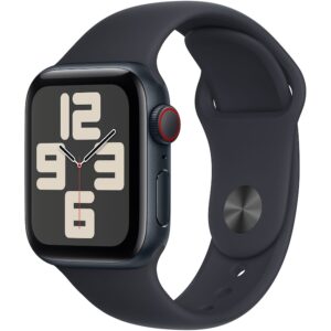 Reducere  Apple Watch SE (2023), GPS, Cellular, Carcasa Midnight Aluminium 40mm, Midnight Sport Band – S/M