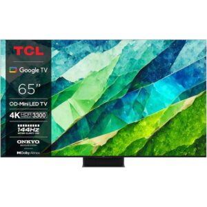 Reducere  Televizor TCL MiniLed 65C855, 164 cm, Smart Google TV, 4K Ultra HD, 100Hz, Clasa F (Model 2024)