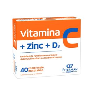 Reducere  VITAMINA C+ZINC+D3 40 COMPRIMATE MASTICABILE FITERMAN Reducere