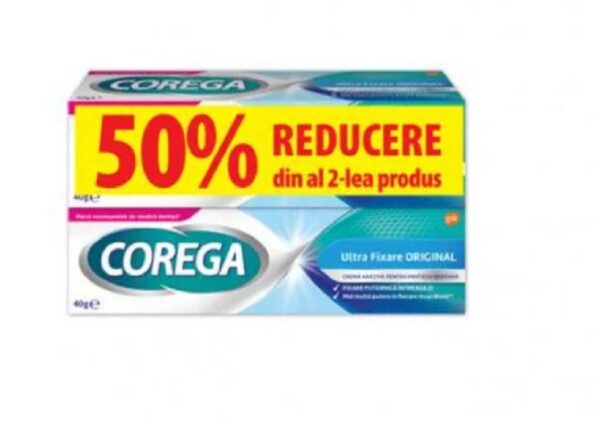 Reducere  COREGA ULTRA FIXARE CREMA ADEZIVA 40G 1+1 50% REDUCERE LA AL 2-LEA PRODUS Reducere