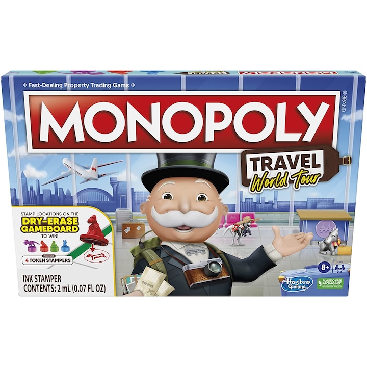 Reducere  RESIGILAT: Joc de societate, Pentru familie, Hasbro, Monopoly World Tour