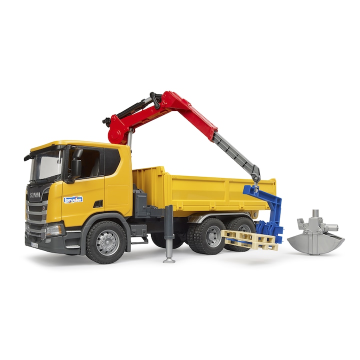 Reducere  RESIGILAT: Camion de constructii Bruder – Scania Super 560R, cu macara, 1:16