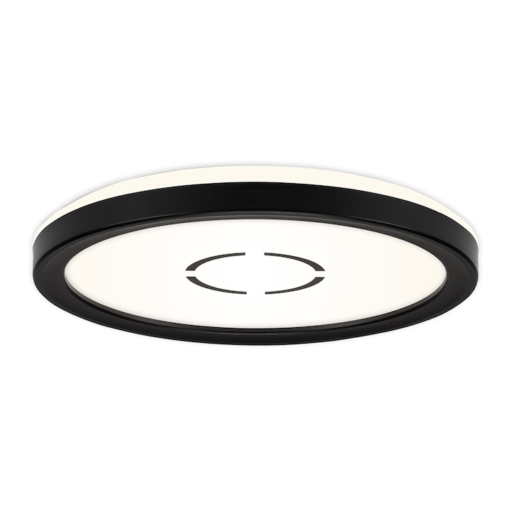 Reducere  RESIGILAT: Plafoniera LED Briloner Free Rotunda, 12W, 1400 lumeni, lumina neutra (4000K), efect lumina indirecta, 19×2.8 cm, Negru