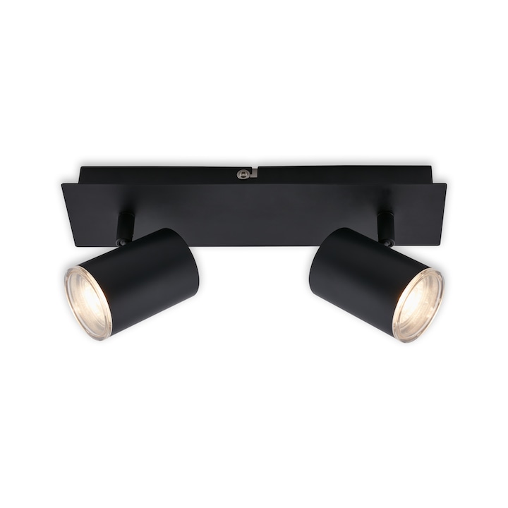 Reducere  RESIGILAT: Lustra LED pentru baie Briloner Leuchen Banyo Splash, 2 socluri GU10, capete ajustabule, IP44, Negru