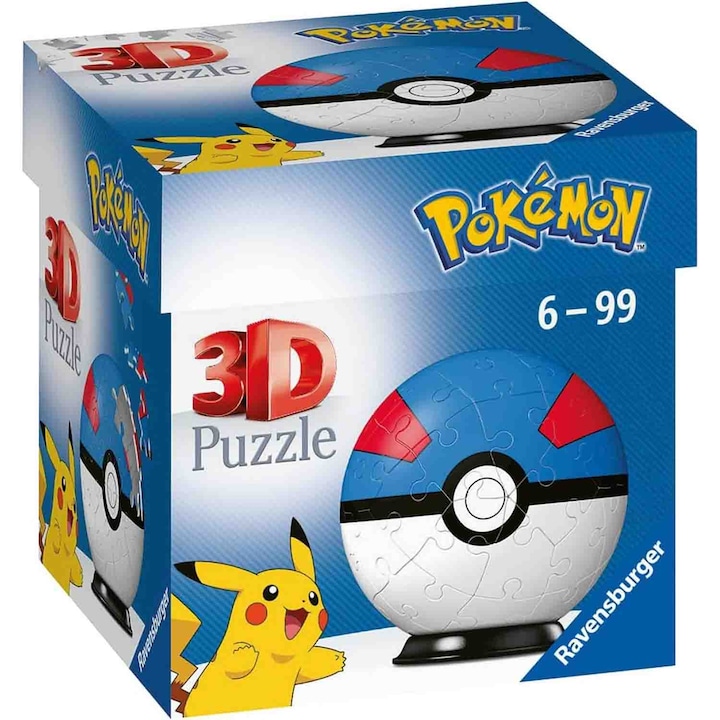 Reducere  RESIGILAT: Puzzle 3D Ravensburger – Pokemon, 54 piese