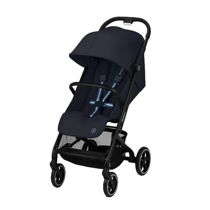 Reducere  RESIGILAT: Carucior pentru bebelusi Cybex Gold Beezy Dark Blue, cadru negru, albastru inchis