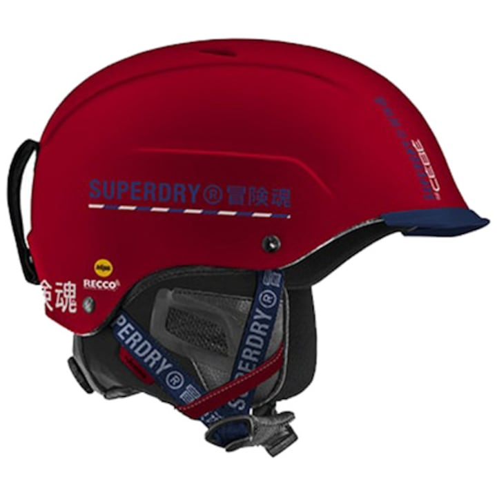 Reducere  RESIGILAT: Casca ski Superdry CONTEST VISOR ULTIMATE MIPS, S(54-56cm), unisex, rosu inchis mat