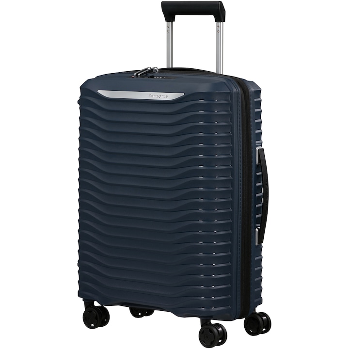 Reducere  RESIGILAT: Troler cabina extensibil Samsonite Upscape Spinner, USB, 55x40x20/23 cm, 39/45 litri, bleumarin