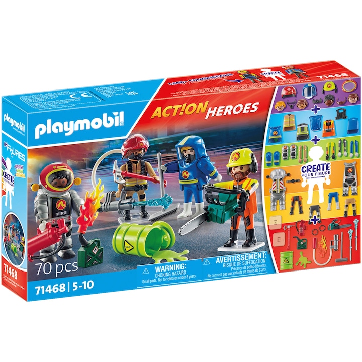 Reducere  RESIGILAT: Playmobil Act!on Heroes – Creeaza propria figurina, pompieri