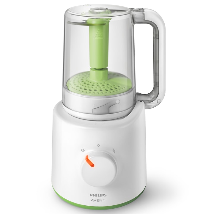 Reducere  RESIGILAT: Aparat de gatit cu abur si blender 2in1 Philips Avent SCF870/20, pahar gradat, spatula, 1 viteza