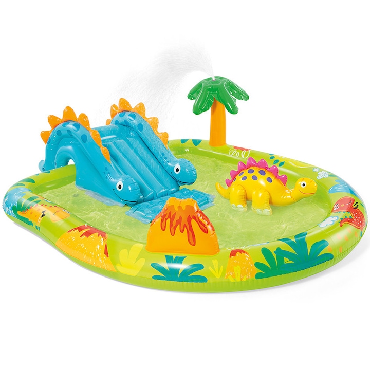 Reducere  RESIGILAT: Spatiu de joaca gonflabil Intex – Little Dino Play, 191x152x58 cm