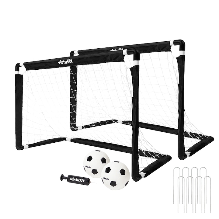 Reducere  RESIGILAT: Set porti Copii, 2 Mingi, Pompa Virtufit 92 x 64 cm, Negru