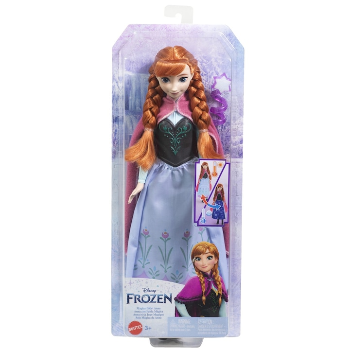 Reducere  RESIGILAT: Papusa Disney Frozen – Magical Skirt, Anna cu fusta magica