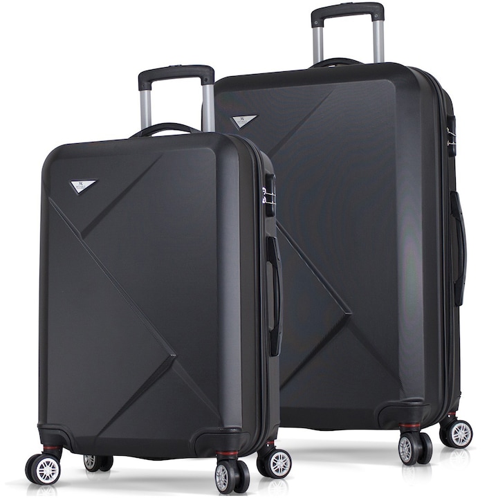 Reducere  RESIGILAT: Set trolere MYVALICE Diamond, 67x43x28 & 76x48x30, Negru