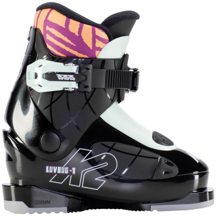 Reducere  RESIGILAT: Clapari ski K2 LUVBUG – 1, pentru copii, Negru/Mint, 30.5