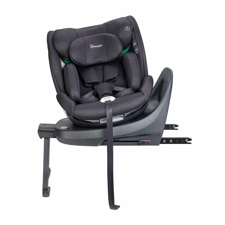 Reducere  RESIGILAT: Scaun auto rotativ pentru copii BabyGo Prime 360, Black, 40-150 cm, certificat R129