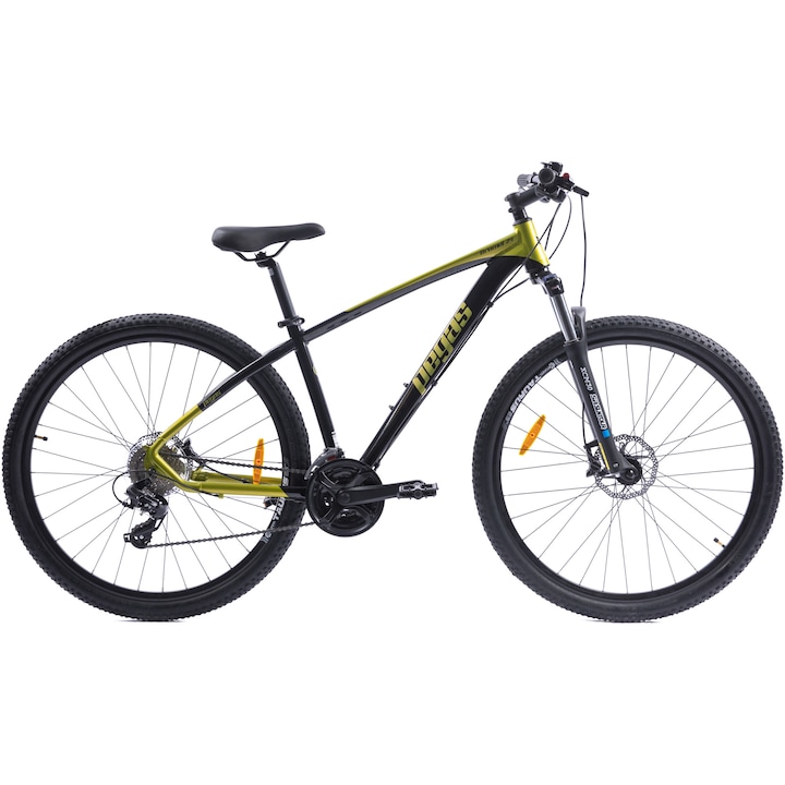 Reducere  RESIGILAT: Bicicleta MTB Pegas Drumet, cadru aluminiu, marime M, 24 viteze, manete schimbator Shimano, frane disc fata/spate, roti 29 inch, Negru