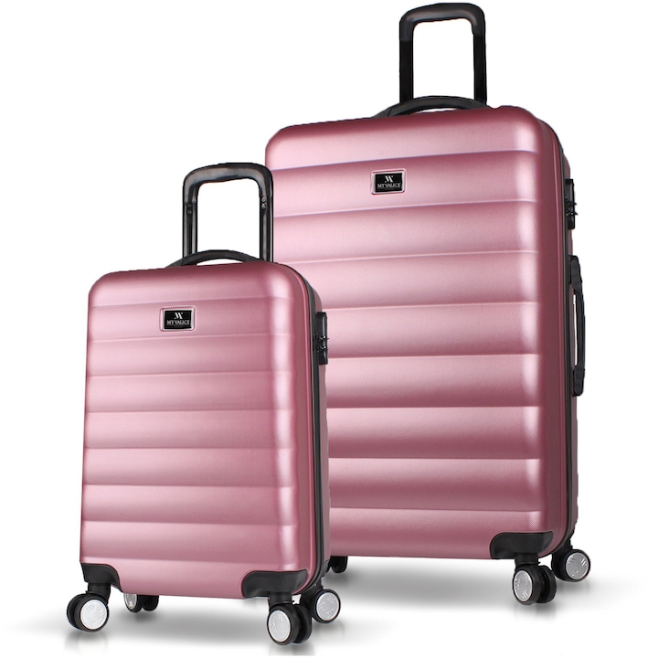 Reducere  RESIGILAT: Set trolere MYVALICE CRSKBSAH, 76 x 48 x 30 & 57 x 34 x 23, Auriu rose