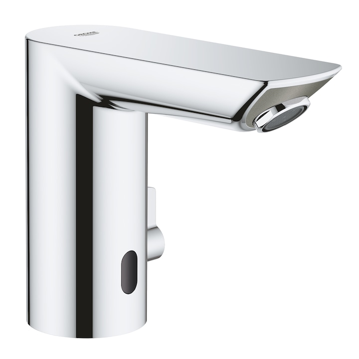 Reducere  RESIGILAT: Baterie lavoar cu senzor infrarosu Grohe Bau Cosmopolitan E 36453000, 3/8”, transformator priza, 7 programe, dezinfectie, crom, argintiu