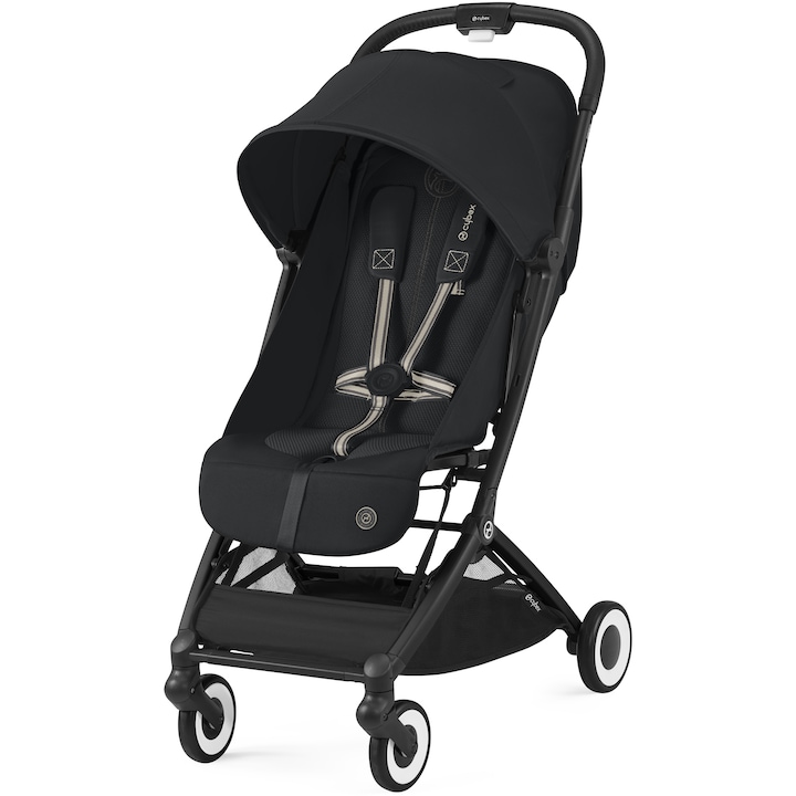 Reducere  RESIGILAT: Carucior pentru bebelusi Cybex Gold Orfeo Magic Black, cadru negru, negru