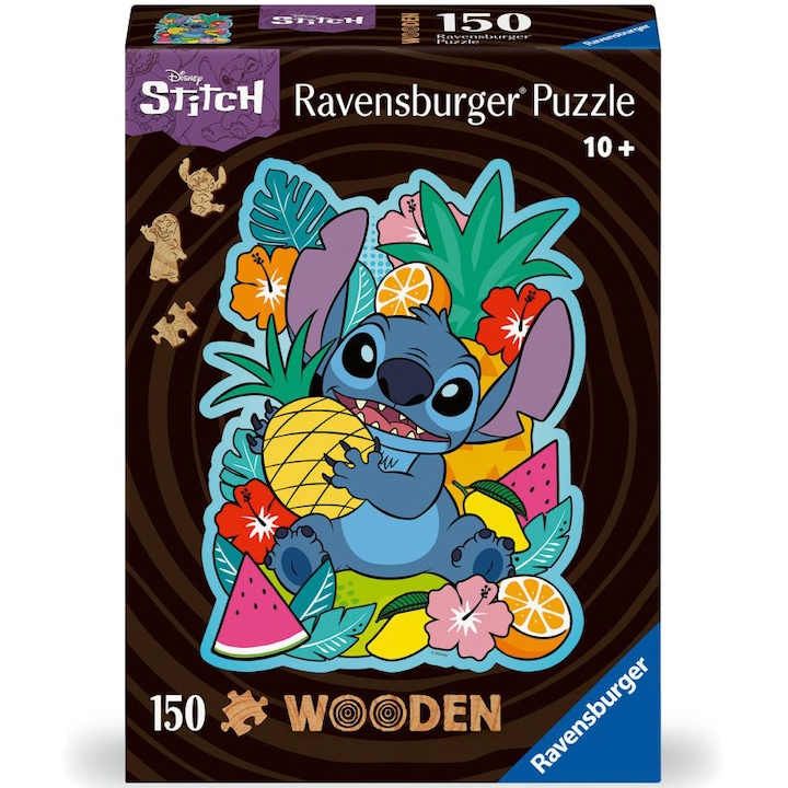 Reducere  RESIGILAT: Puzzle din lemn Ravensburger – Disney Stitch, 150 piese