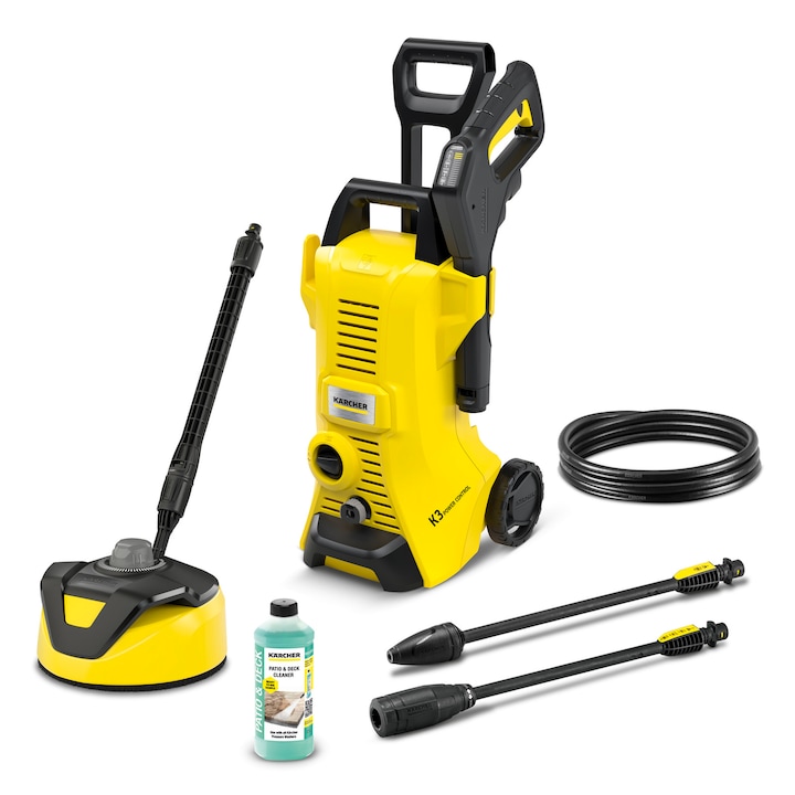 Reducere  RESIGILAT: Aparat de spalat cu presiune Karcher K 3 Power Control Home T5, 1600 W, debit max 380 l/h, presiune 120 bar, dispozitiv de curatat suprafete din exterior T 5, detergent RM 564 0.5 l, Pistol de presiune ridicata G 120 Q Power Control