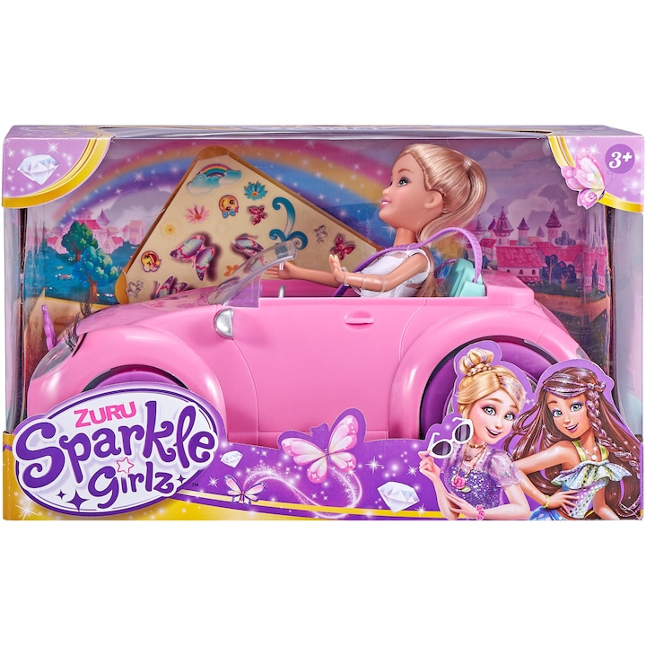 Reducere  RESIGILAT: Set de joaca Sparkle Girlz – Masina si papusa